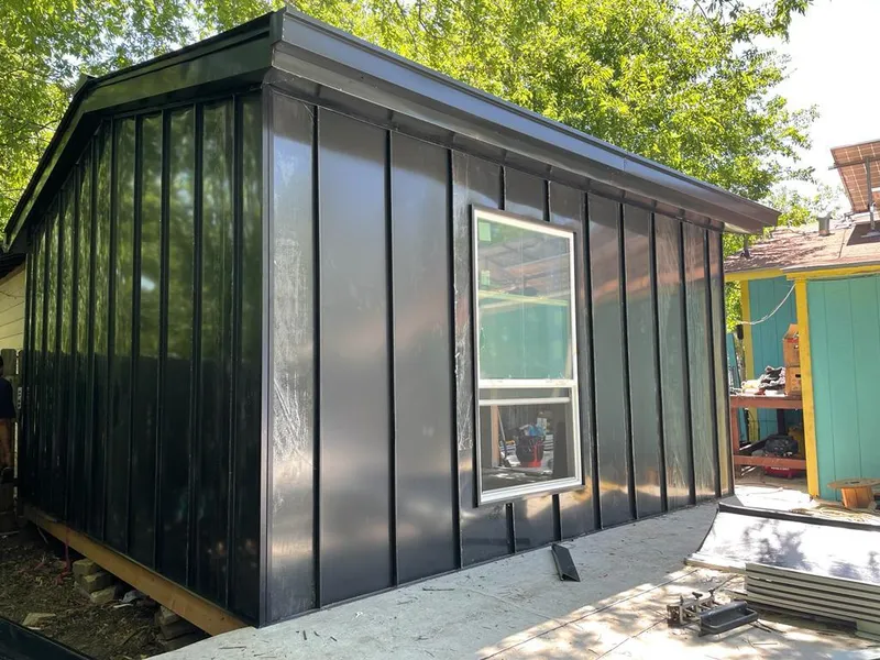 Black standing seam metal wall panels for Metal Roof Installation in German Flatts